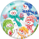 20MM  Christmas  snowflake  Car  Print  glass snaps buttons