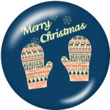 20MM Christmas  Snowman  Print  glass snaps buttons