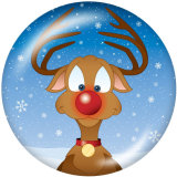 20MM Christmas  Deer  Print  glass snaps buttons
