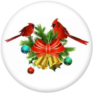 20MM  Christmas  Print  glass snaps buttons