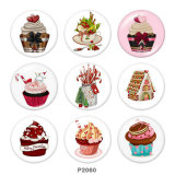 20MM  Christmas  Dessert   Print  glass snaps buttons