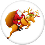 20MM Christmas  Deer  Santa Claus  Print  glass snaps buttons