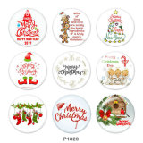 20MM Christmas  Snowman  Print  glass snaps buttons