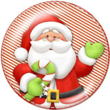 20MM Christmas  Santa Claus  Print glass snaps buttons