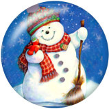 20MM  Christmas  Snowman  Deer  Print  glass snaps buttons