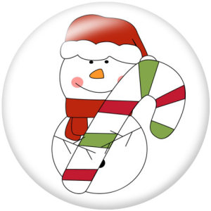 20MM Christmas  Snowman   Print  glass snaps buttons