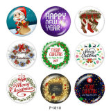 20MM Christmas  Santa Claus  Print  glass snaps buttons