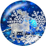 20MM Christmas  Deer  Print  glass snaps buttons