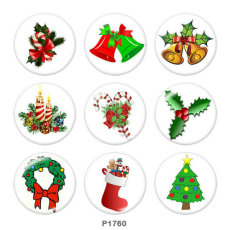 20MM Christmas  Print glass snaps buttons