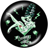 20MM  Halloween Cartoon girl  Print glass snaps buttons