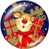 20MM  Christmas  Deer   Snowman   Print  glass snaps buttons