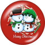 20MM Christmas  Snowman   Print  glass snaps buttons