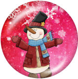 20MM  Christmas  Snowman   Cat  Print  glass snaps buttons