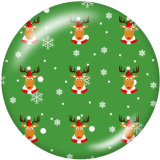 20MM Christmas  Print  glass snaps buttons