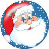 20MM  Christmas  Santa Claus  Deer  Print  glass snaps buttons