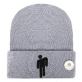 Billie Eilish knitted hat hip-hop hat woolen hat European and American men and women fit 18mm snap button jewelry