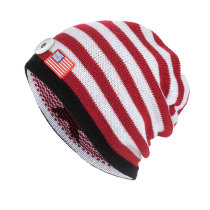 Autumn/Winter American flag caps Knitted woolen caps fit 18mm snap button jewelry