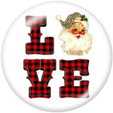 20MM  Christmas  love  Santa Claus   Print  glass snaps buttons