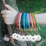 New Round Silicone Bracelet Keychain Large Outdoor Sports Silicone Bracelet fit snaps chunks  Snaps Jewelry
