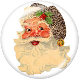 20MM  Christmas  love  Santa Claus   Print  glass snaps buttons