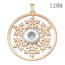 Christmas snowflakes snap sliver Pendant  fit 12MM snaps style jewelry