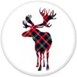 20MM  Christmas  Car  Deer  Print  glass snaps buttons