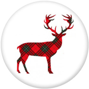 20MM  Christmas  Deer  Print  glass snaps buttons