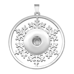 Christmas snowflakes snap sliver Pendant  fit 20MM snaps style jewelry