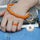 Bamboo style silicone bracelet keychain fit snaps chunks  Snaps Jewelry
