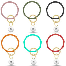 The new diamond-shaped silicone bracelet, a powerful manufacturer of silicone bracelet keychain, anti-lost bracelet fit snaps chunks  Snaps Jewelry