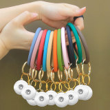 New Round Silicone Bracelet Keychain Large Outdoor Sports Silicone Bracelet fit snaps chunks  Snaps Jewelry