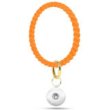 Twist Silicone Bracelet Keychain Sports Fitness Key Bracelet Pure Color Simple Keychain fit snaps chunks  Snaps Jewelry