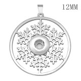 Christmas snowflakes snap sliver Pendant  fit 12MM snaps style jewelry