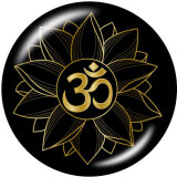 20MM  Meditation yoga Faith  Elephant  Print   glass  snaps buttons