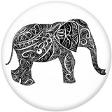 20MM  Elephant   Print   glass  snaps buttons