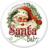 20MM  Christmas  Santa Claus   Print   glass  snaps buttons