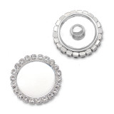 21MM High quality Alloy rhinestone base silver plated snap charms fit 20mm snap jewelry