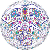 20MM  Elephant  Faith  Yago  Print   glass  snaps buttons