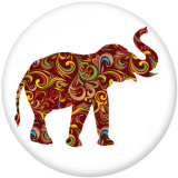 20MM  Elephant YOGA   Print   glass  snaps buttons
