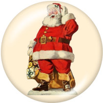 20MM  Christmas   Santa Claus   Print   glass  snaps buttons