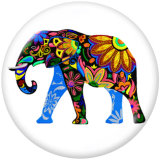 20MM  Elephant  Print   glass  snaps buttons
