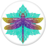 20MM  Dragonfly  Butterfly  Love  Print   glass  snaps buttons