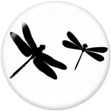 20MM  Cross  Love  Wing  Dragonfly  Print   glass  snaps buttons