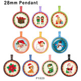 10pcs/lot  Christmas  Santa Claus  glass picture printing products of various sizes  Fridge magnet cabochon
