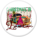 20MM  Christmas  Car   Print   glass  snaps buttons