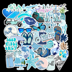 50 blue Ins wind suitcase stickers waterproof graffiti suitcase stickers