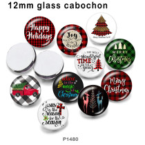 10pcs/lot  Christmas  Tree  Car  glass picture printing products of various sizes  Fridge magnet cabochon