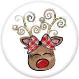 20MM Christmas shoes Deer  Print glass snaps button Deer