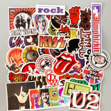 52 pieces of rock ROCK punk band waterproof removable graffiti hand account stickers skateboard trolley car stickers