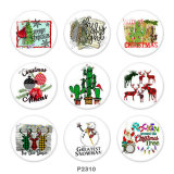 20MM  Christmas  Snowman  Deer   Print   glass  snaps buttonDeer